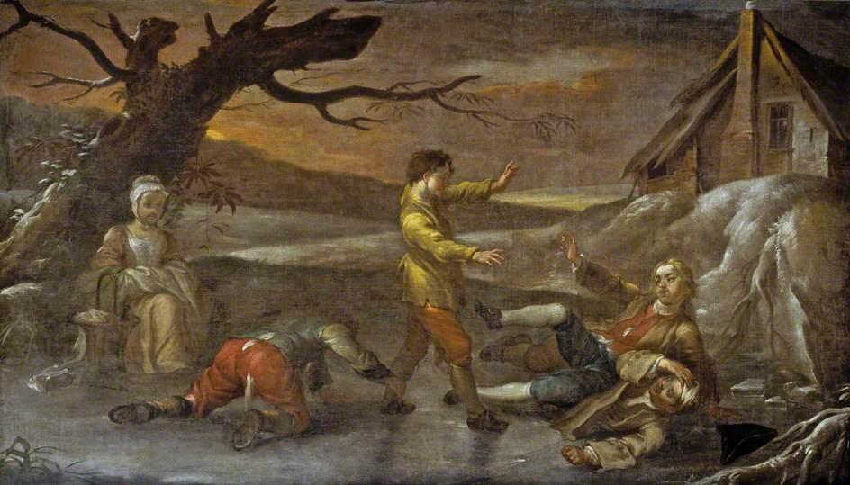 The Humerous Diversion Of Sliding On The Ice — Francis Hayman