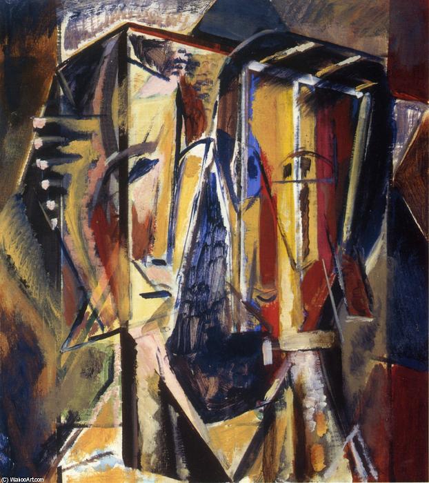 Two Heads With Yellow Background — Alfred Henry Maurer