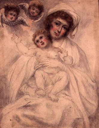 Mother And Child With Cherubs, C.1790 — Richard Cosway