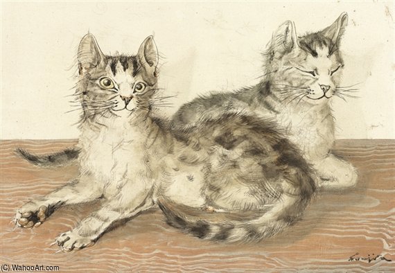 Les Deux Chats — Léonard Tsuguharu Foujita