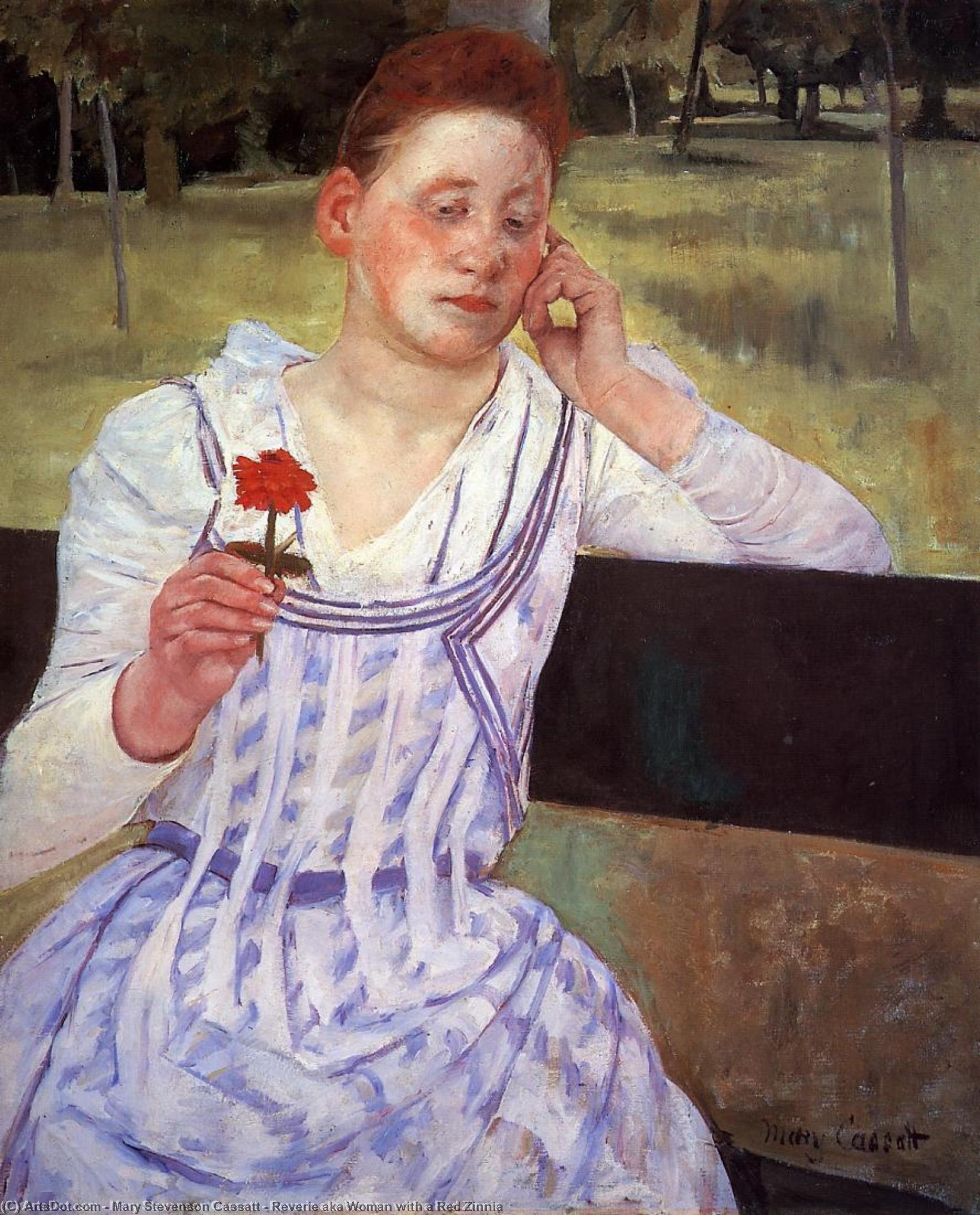 Reverie Aka Woman With A Red Zinnia — Mary Stevenson Cassatt