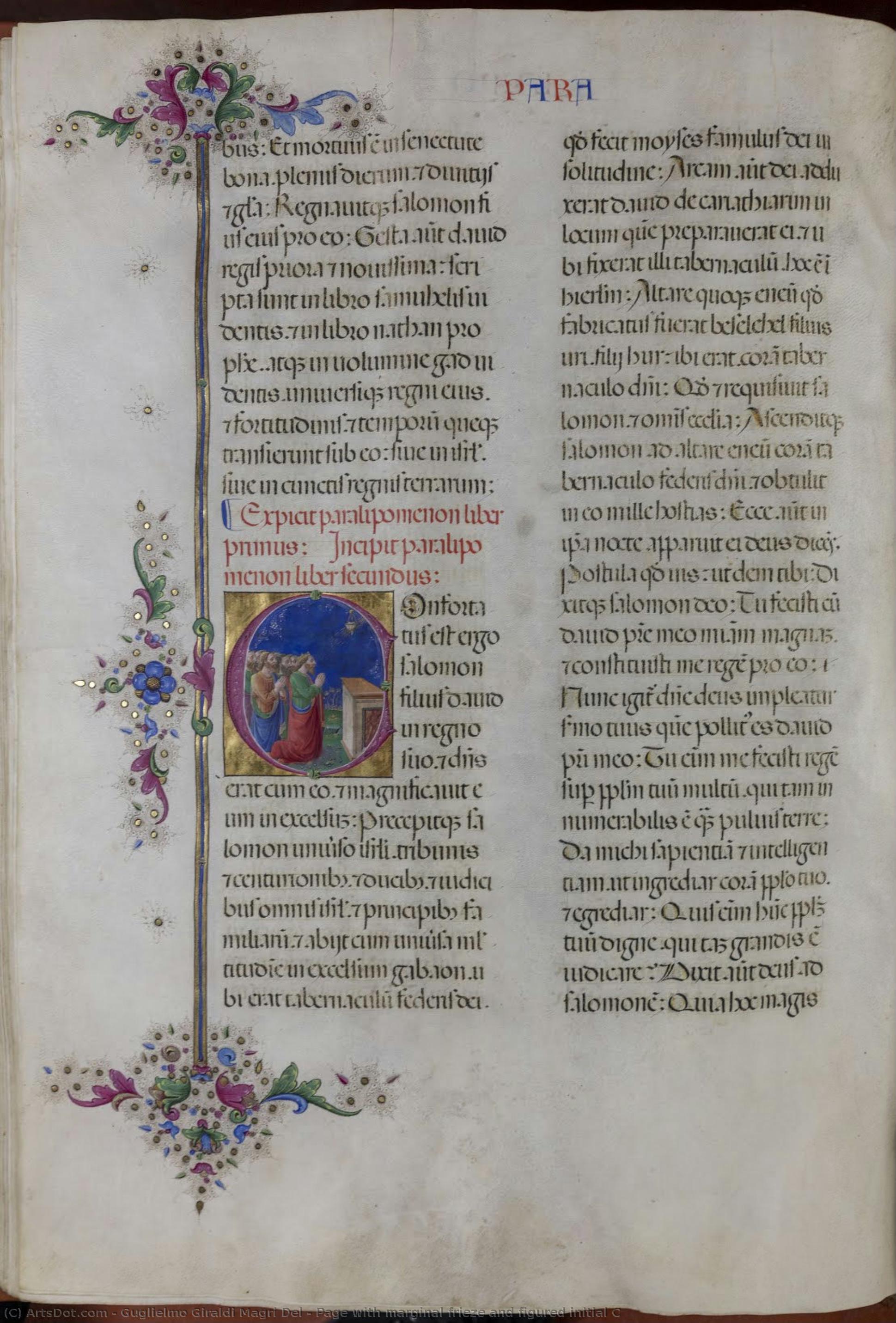 Page With Marginal Frieze And Figured Initial C — Guglielmo Giraldi Magri Del