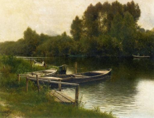 A River Landscape In Pontise — Emilio Sanchez-perrier