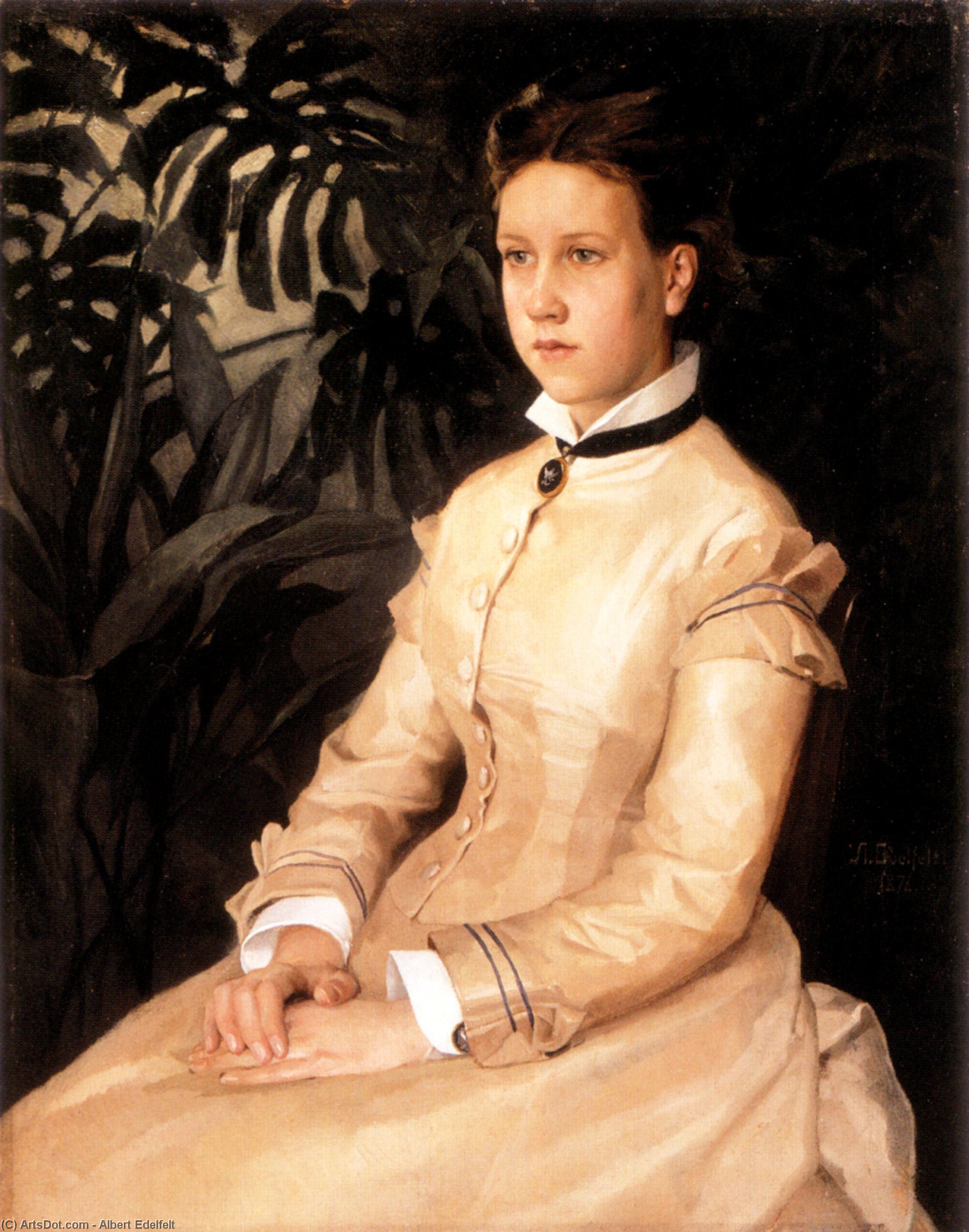 Portrait Of The Artist's Sister Ellen Edelfelt — Albert Edelfelt
