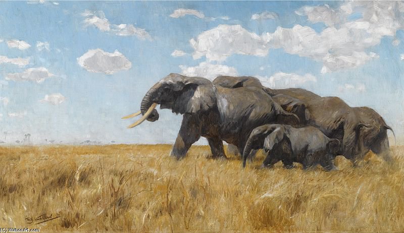 Elefanten Auf Der Wanderung — Friedrich Wilhelm Kuhnert