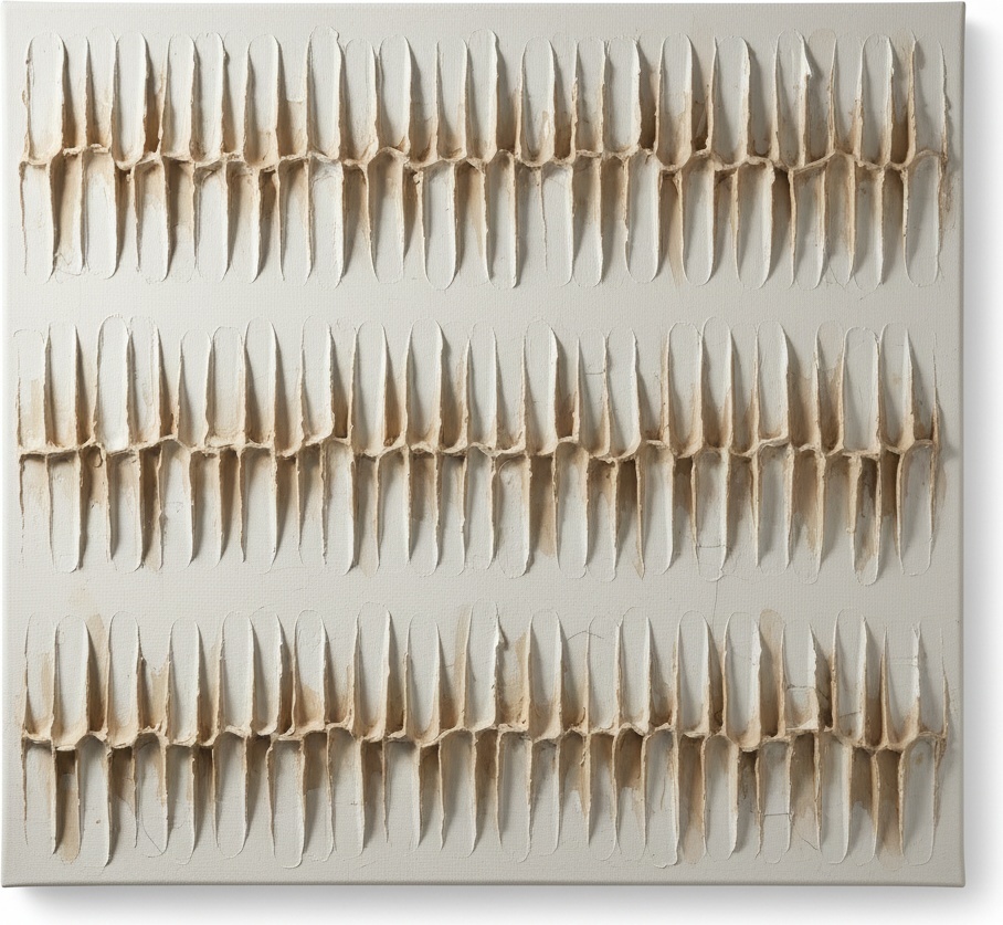 Rhythmic Earth Tones: A Monumental Study In Sculptural Impasto And Organic Relief — David Moreau