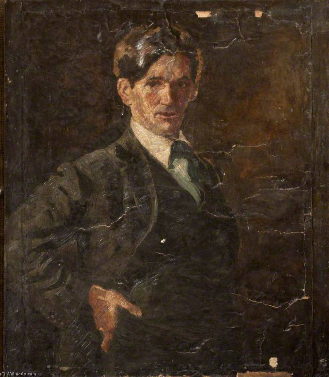 Portrait Of A Man With A Hand On His Hip (self Portrait ) — William Conor