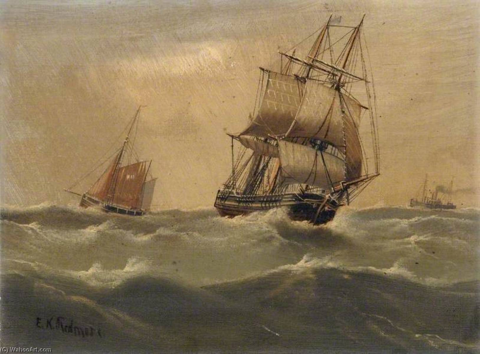 Ships In A Storm — Edward King Redmore
