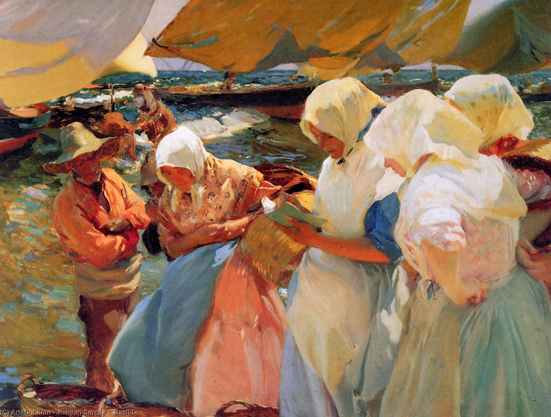 Fisher Women At The Beach Sun — Joaquin Sorolla
