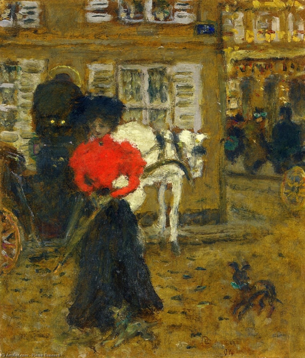On The Street, Woman With An Umbrella — Pierre Bonnard