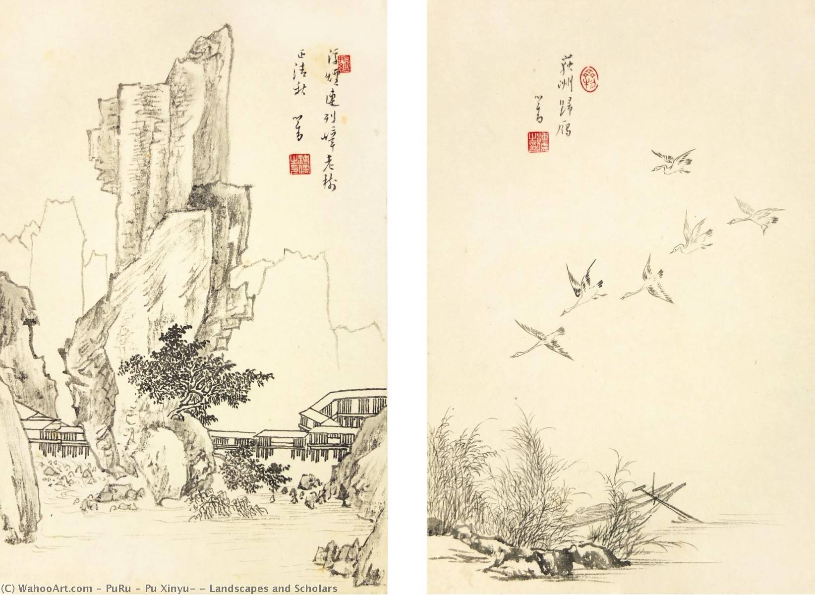 Landscapes And Scholars — Puru ( Pu Xinyu)