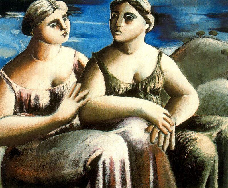 Two Seated Women — Rafael Zabaleta Fuentes