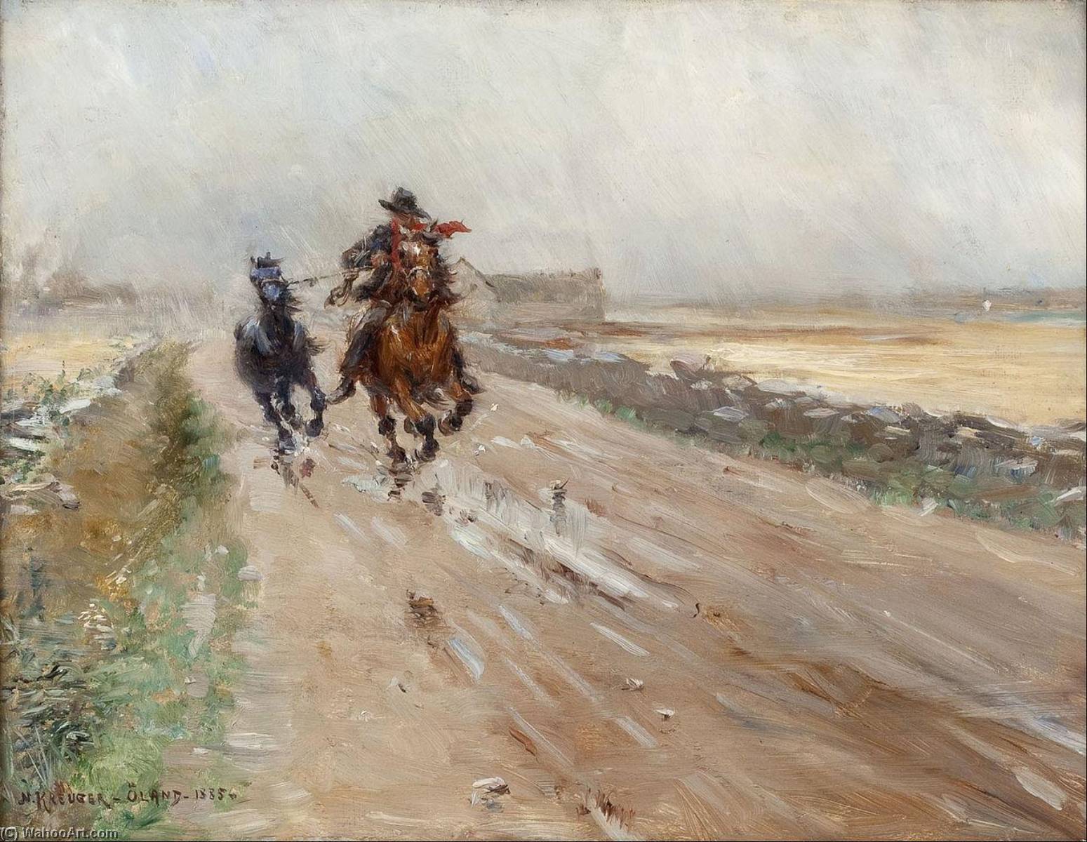 Landscape Of Öland, Gypsies On A Horse — Nils Kreuger