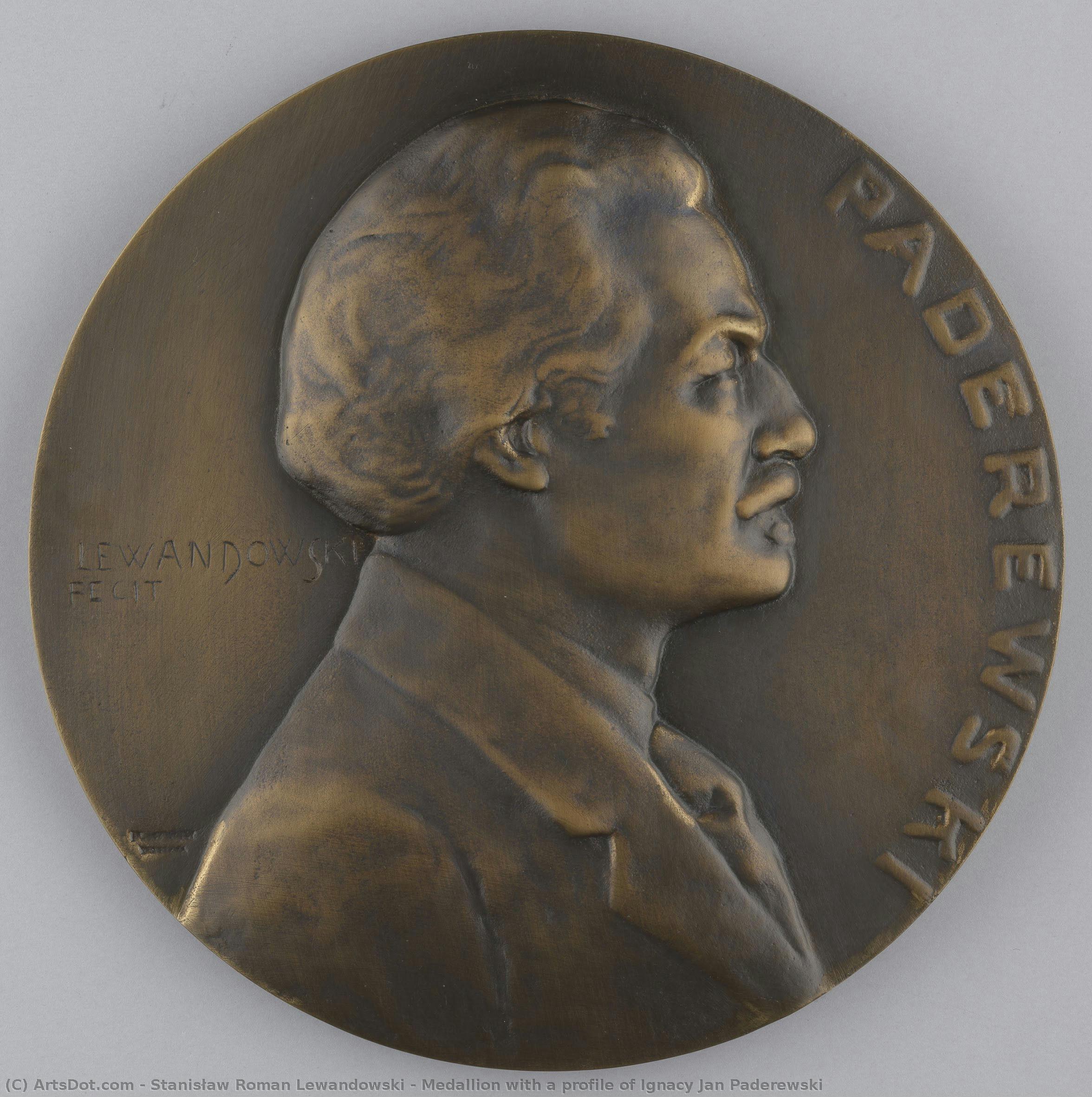 Medallion With A Profile Of Ignacy Jan Paderewski — Stanisław Roman Lewandowski