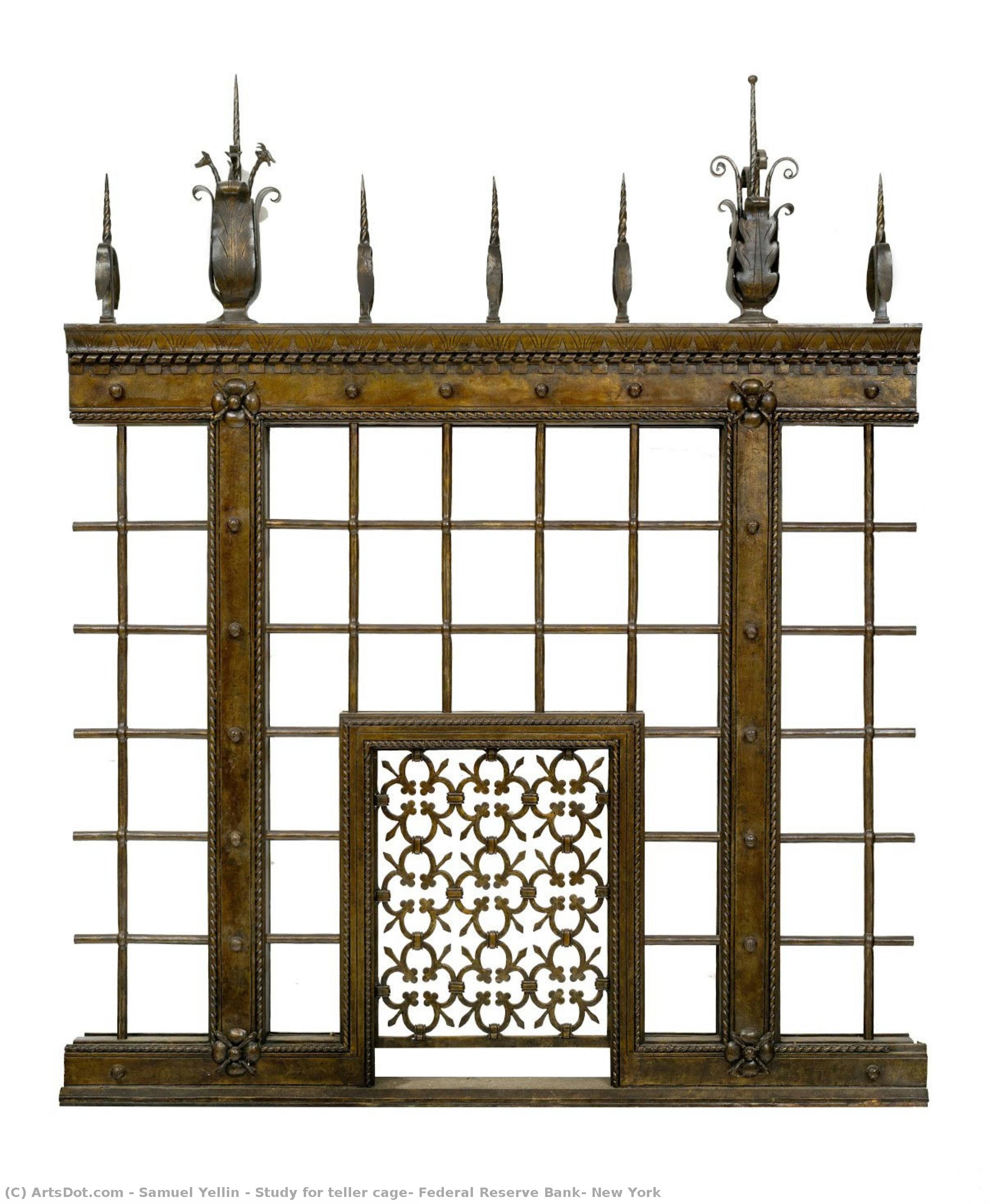 Study For Teller Cage, Federal Reserve Bank, New York — Samuel Yellin