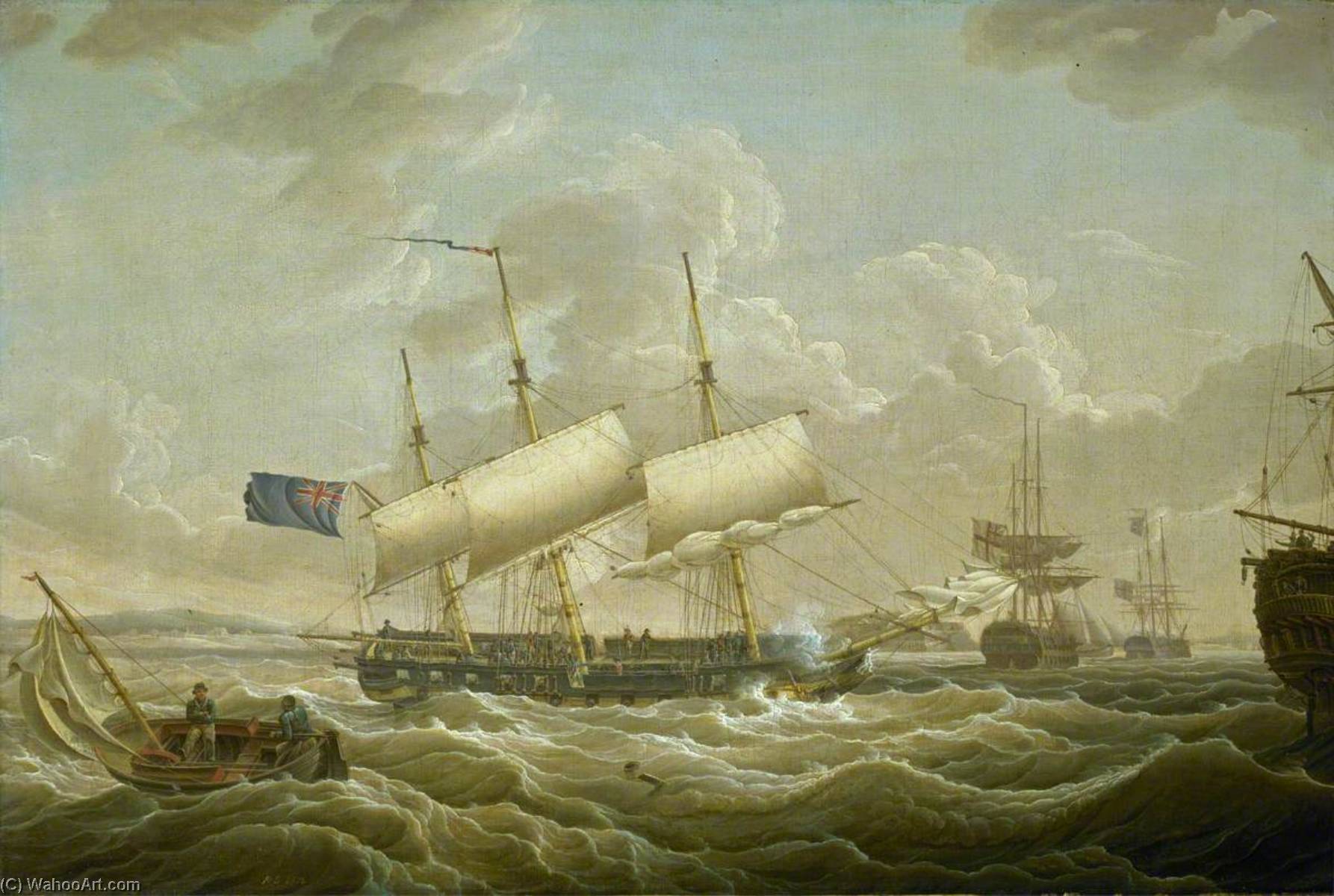 A Frigate Coming To Anchor In The Mersey — Robert W. Salmon