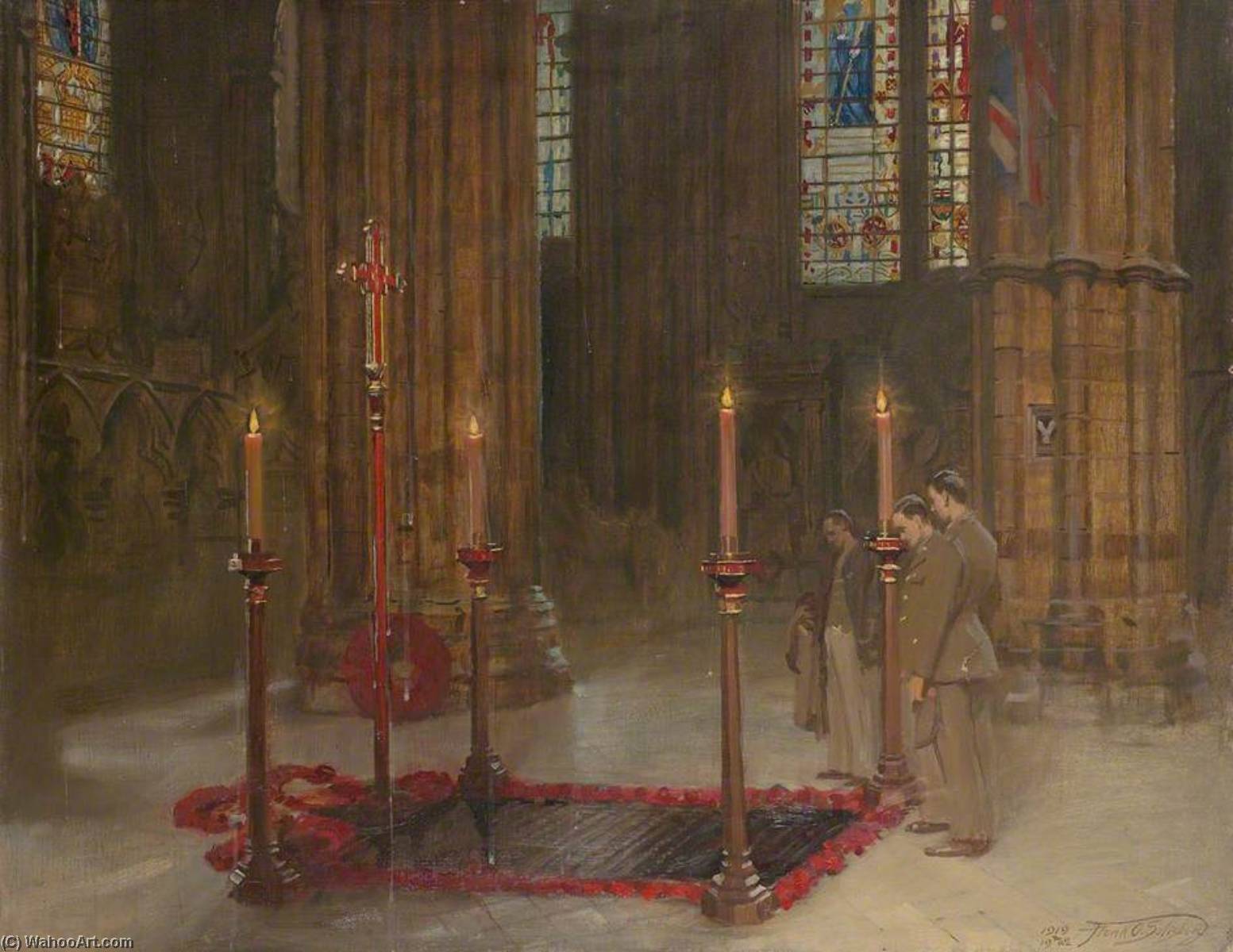 American Soldiers Paying Silent Homage At The Tomb Of The Unknown Warrior — Frank O. Salisbury
