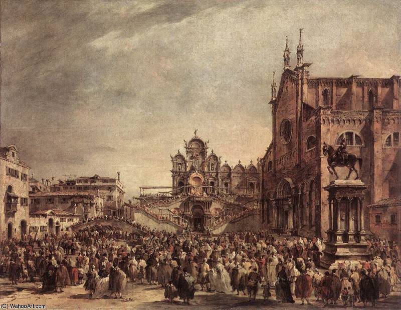 Pope Pius Vi Blessing The People On Campo Santi Giovanni E Paolo — Francesco Lazzaro Guardi