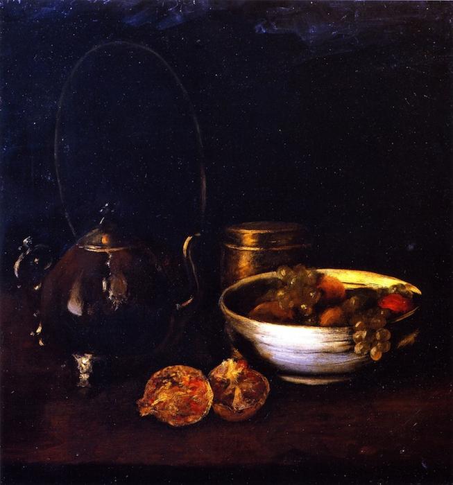 Still Life With Tea Kettle And Fruit — Вилијам Мерит Чејс