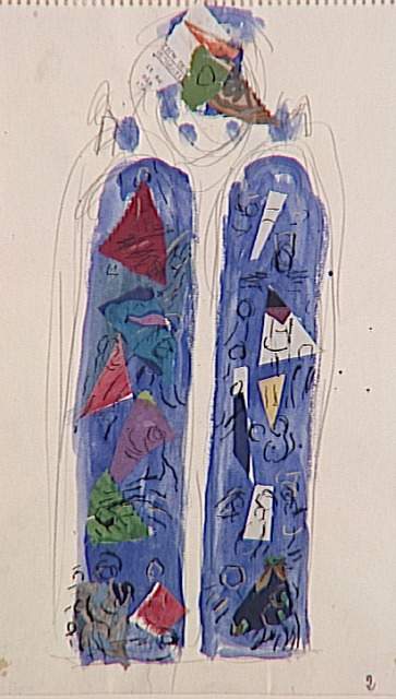 Study To Vitrage At Notre-dame Cathedral In Reims — Marc Chagall