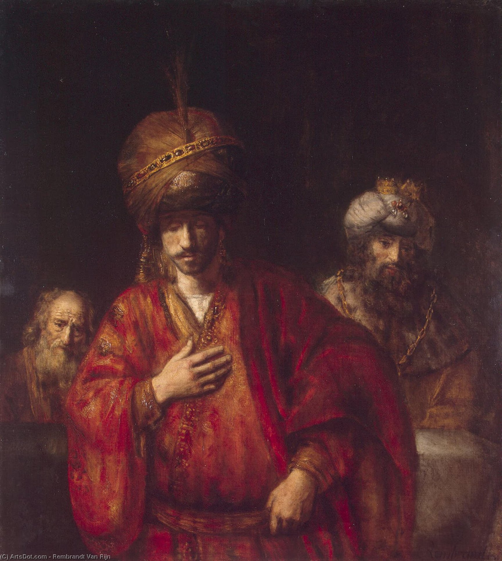 Haman Recognizes His Fate, Circa — Rembrandt Van Rijn