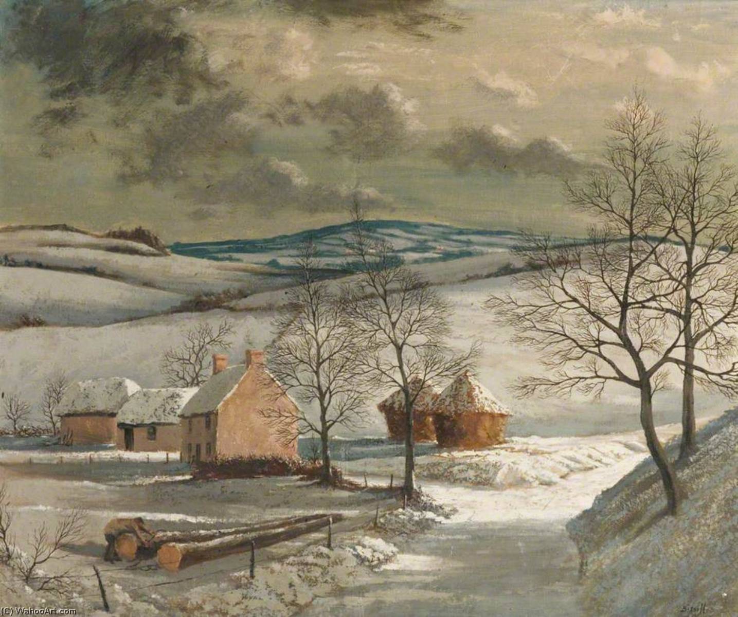 Zell's Farm, Winter, Hampshire — George William Bissill