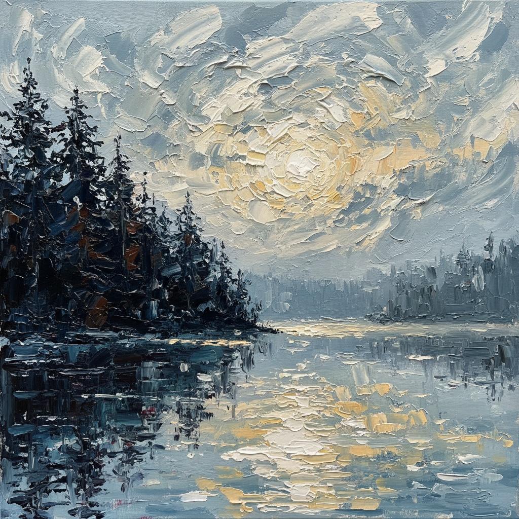 Ethereal Solitude: A Masterpiece Of Luminous Mist And Silhouetted Forest Shadows — Christian Noiret