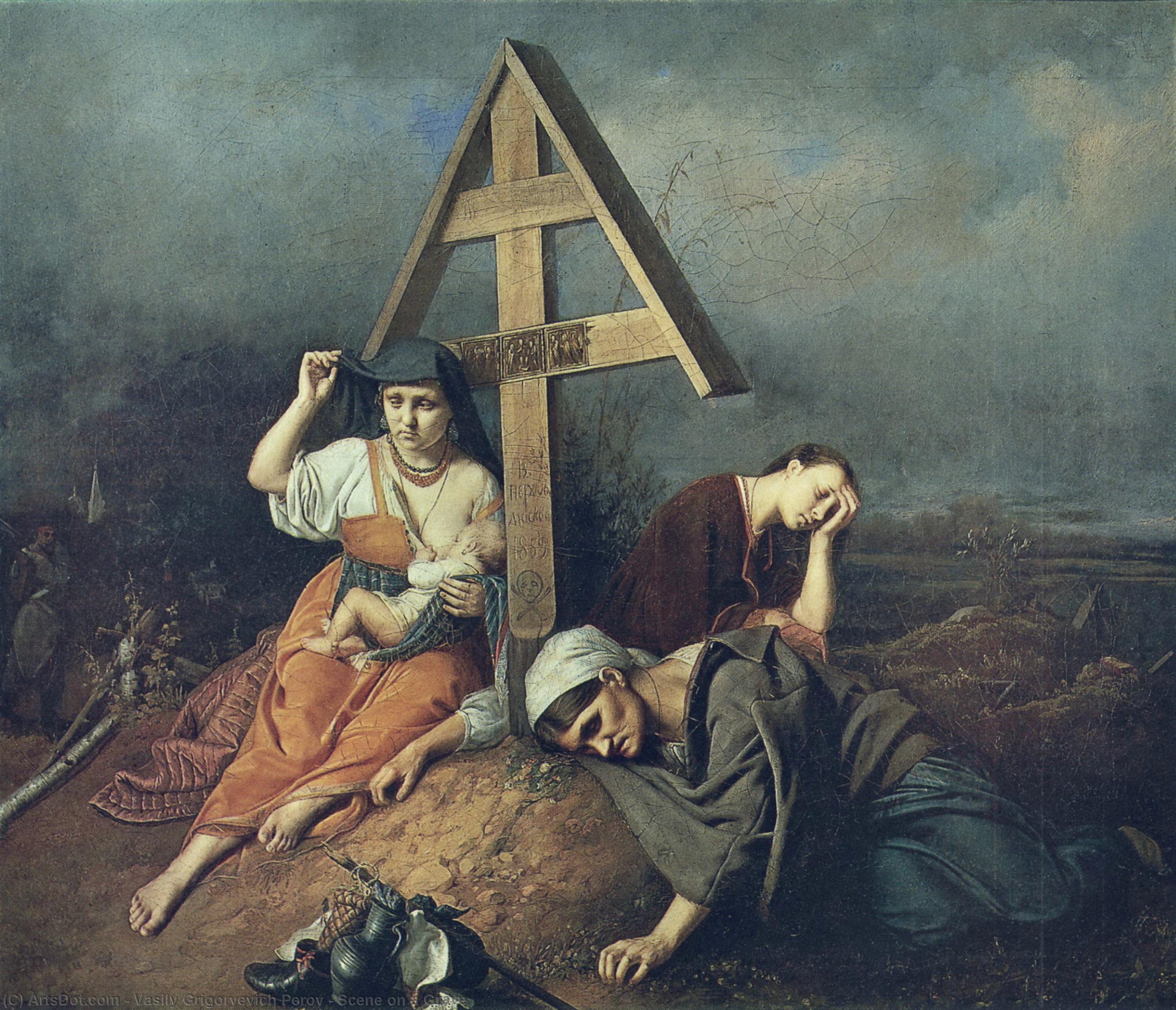 Scene On A Grave — Перов, Василий Григорьевич
