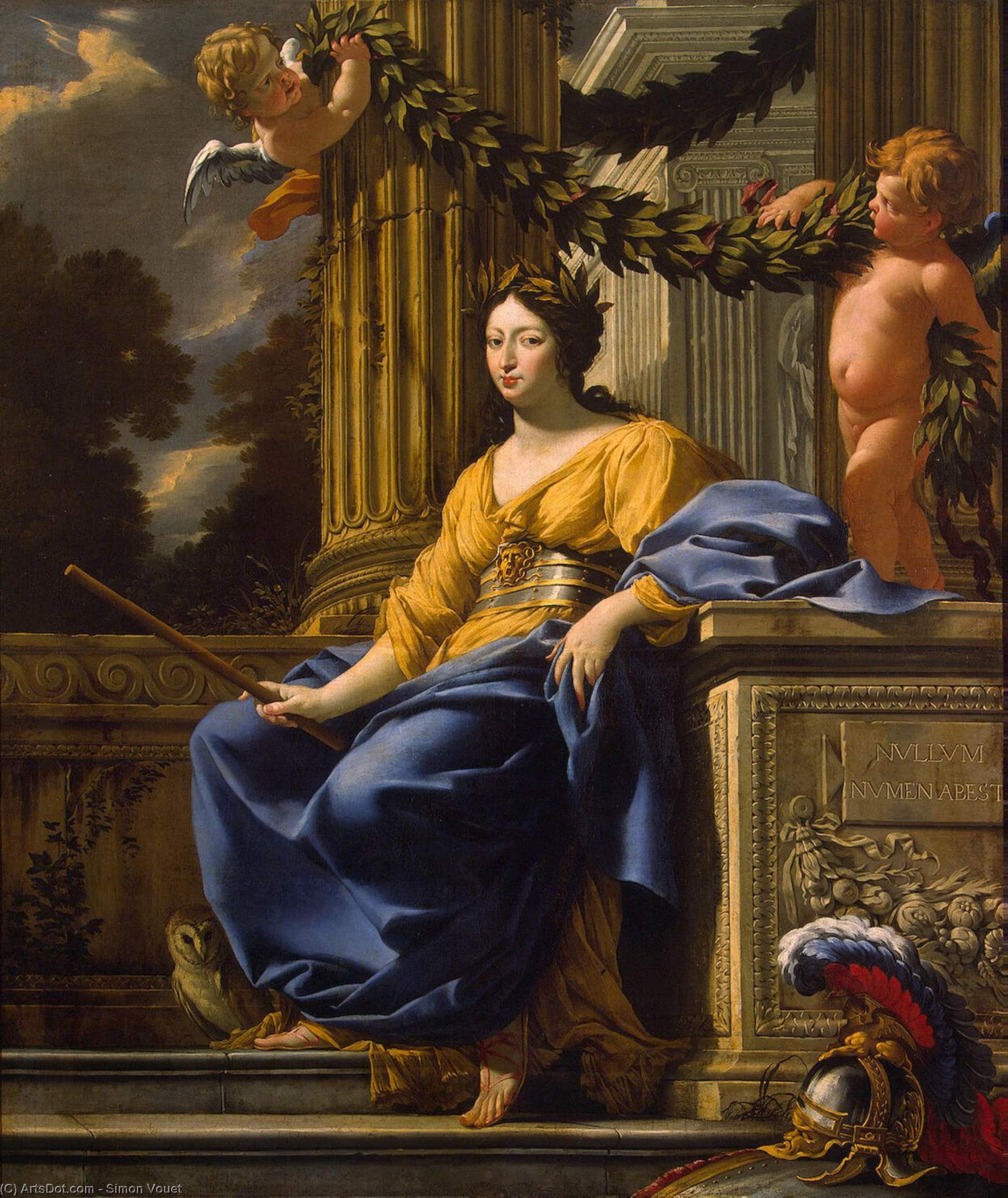 Allegorisches Porträt Der Anna Von Österreich Als Minerva — Simon Vouet
