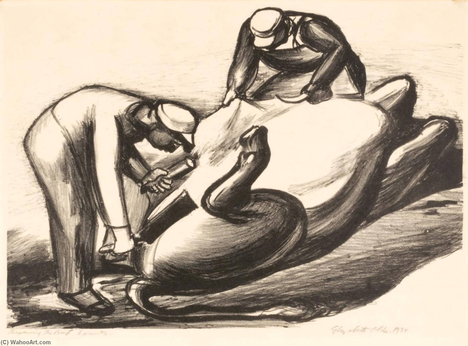 Preparing The Beef, From The Stockyard Series — Elizabeth Olds