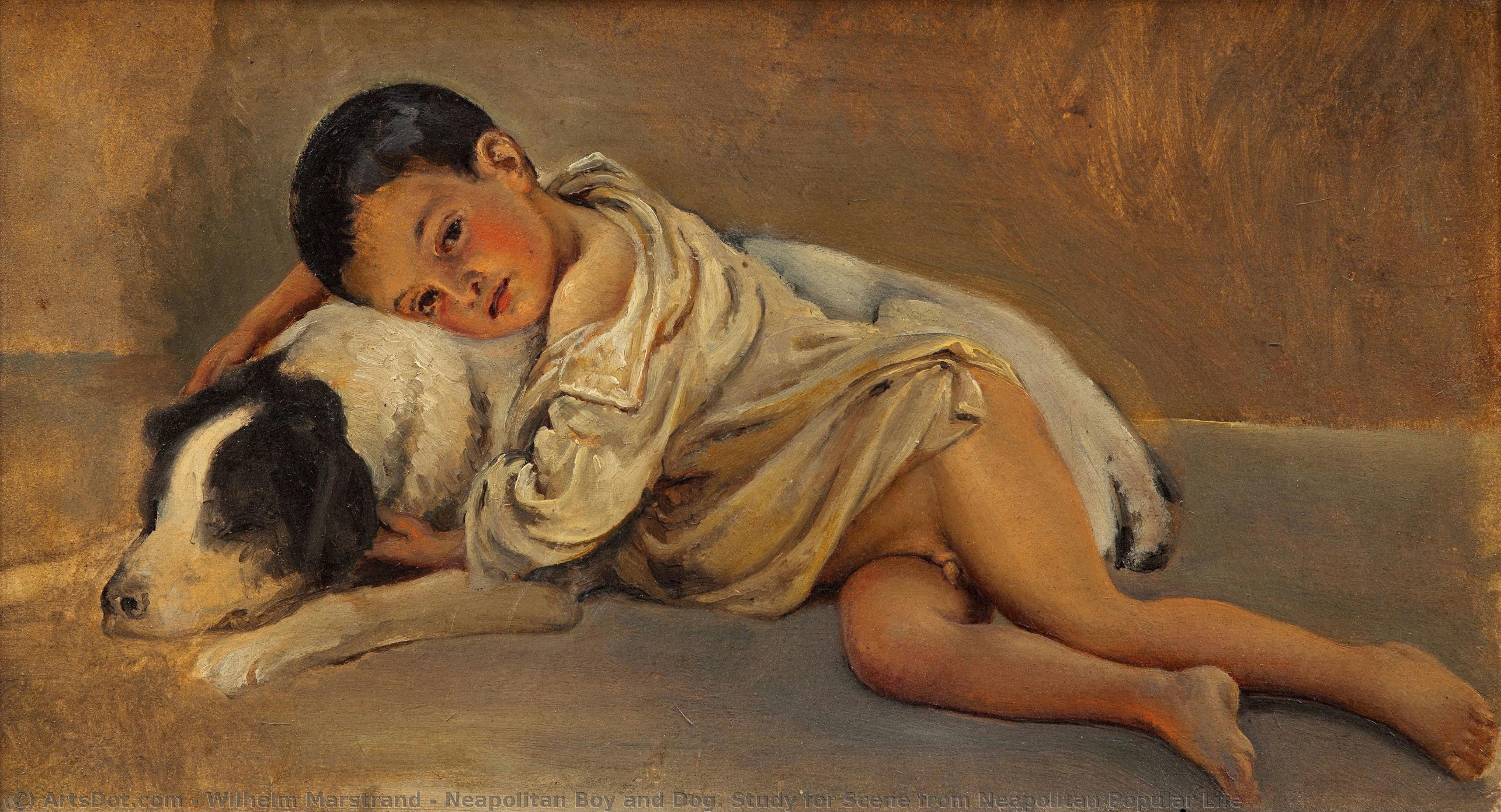 Neapolitan Boy And Dog. Study For Scene From Neapolitan Popular Life — Wilhelm Marstrand