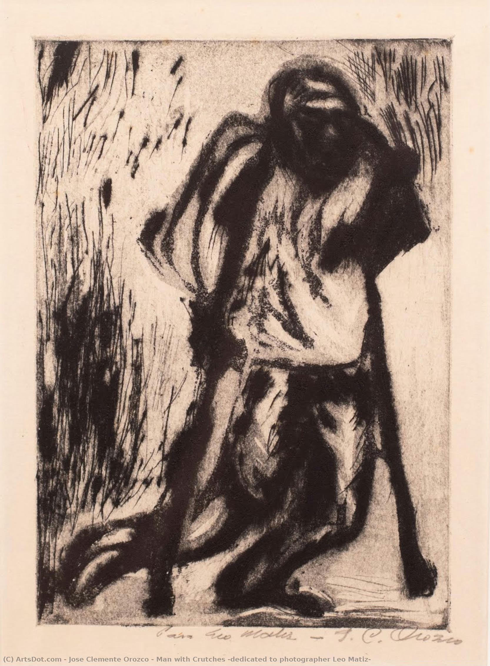 Man With Crutches (dedicated To Photographer Leo Matiz) — José Clemente Orozco