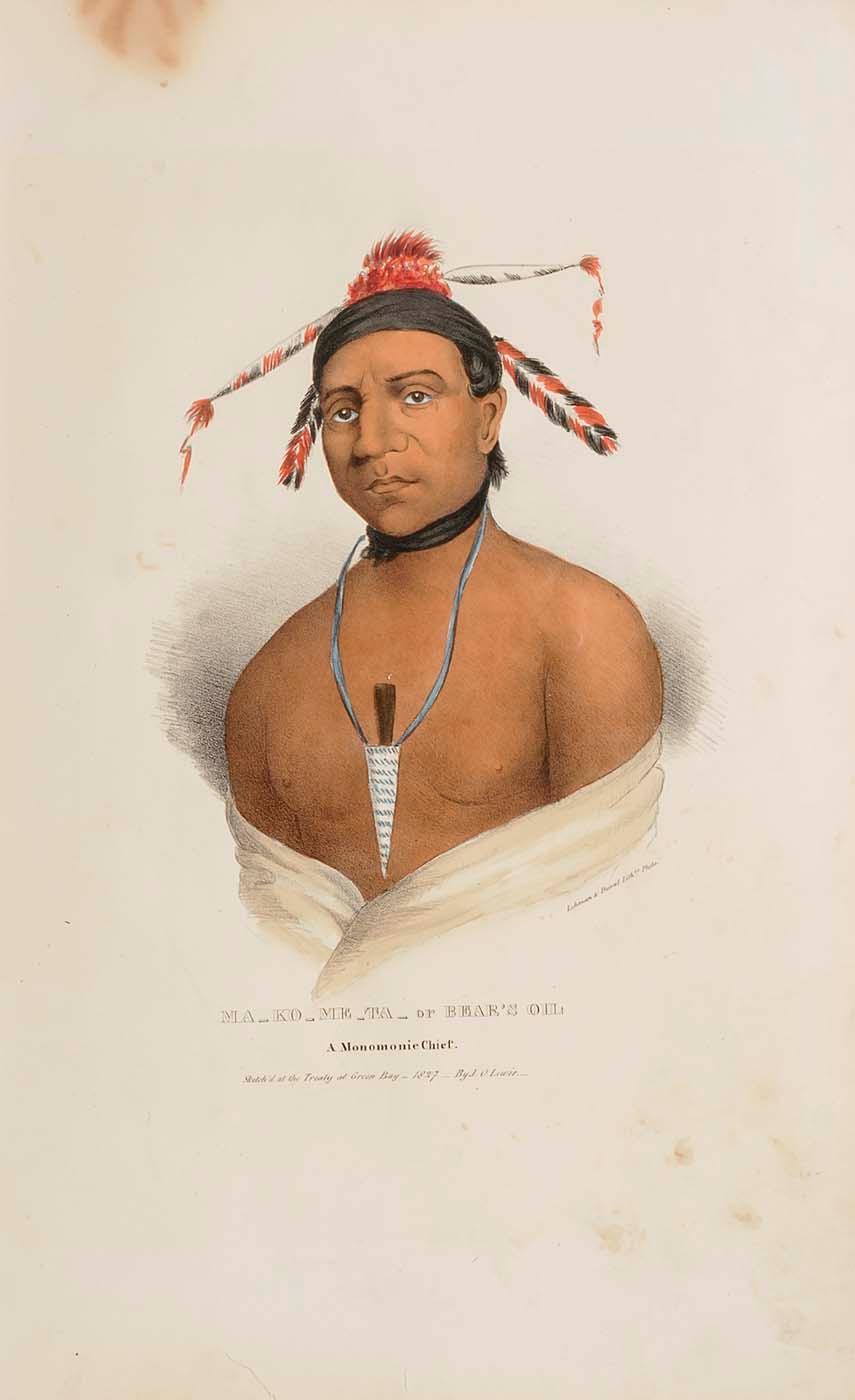 Ma Ko Me Ta Or The Bear's Oil A Monomonie Chief, From The Aboriginal Portfolio — James Otto Lewis