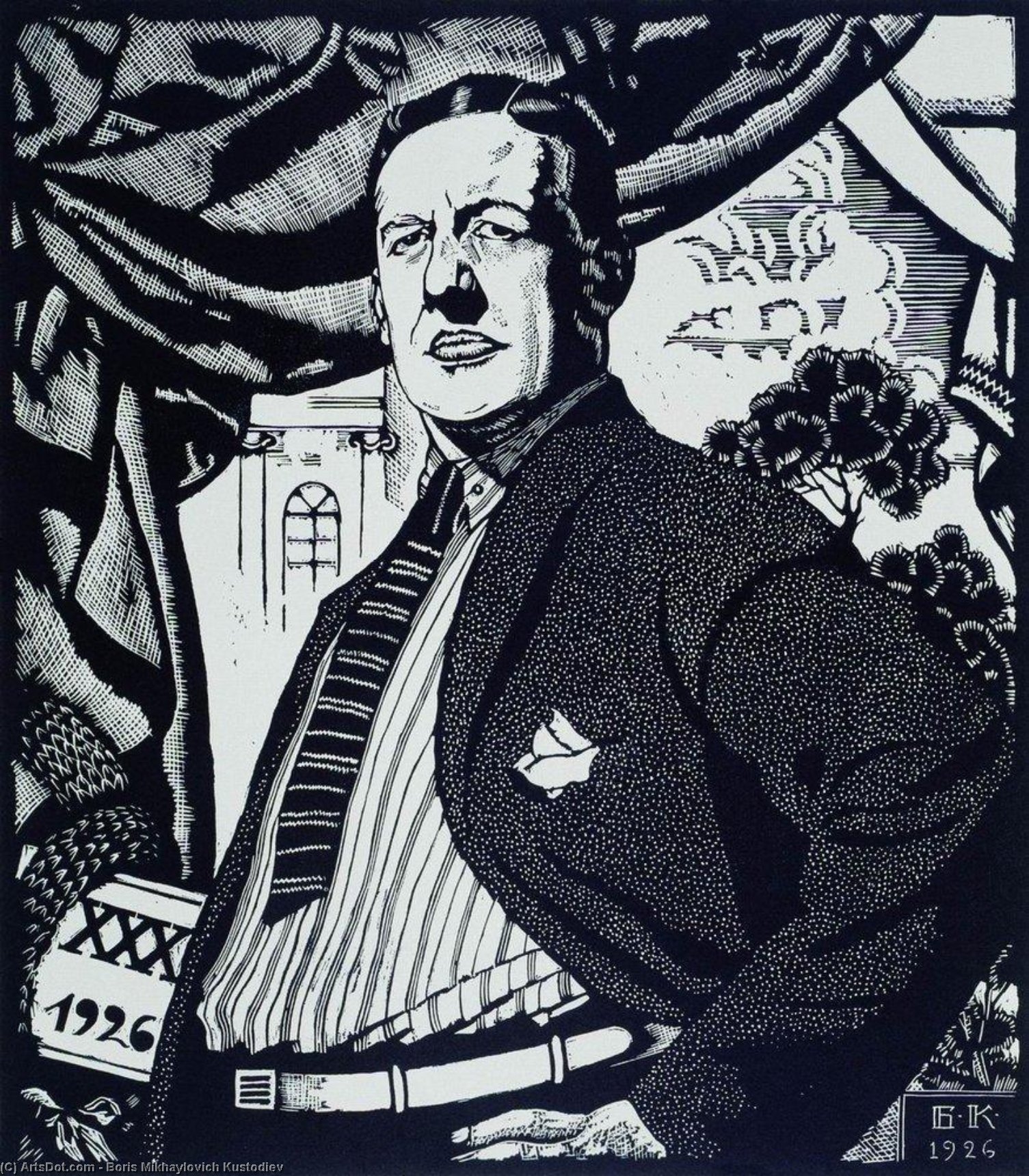 Portrait Of Soviet Actor Nikolay Monakhov — Boris Kustodijev