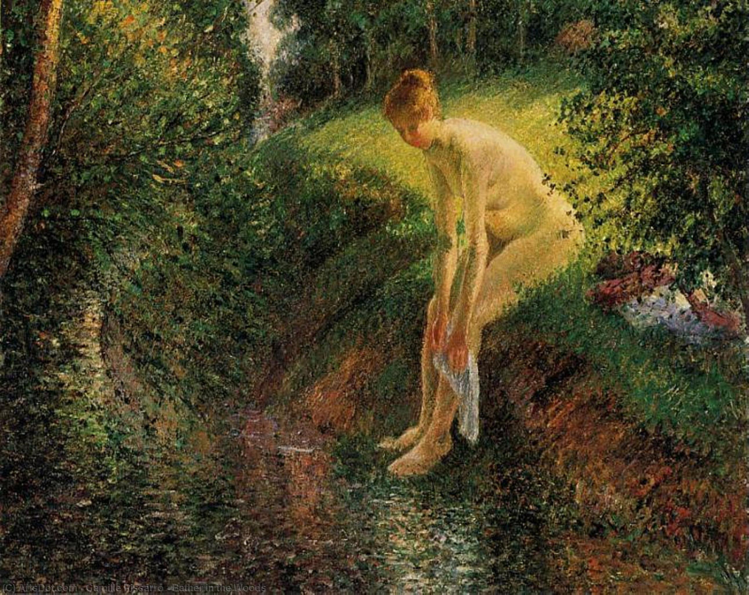Bañante En El Bosque — Camille Pissarro