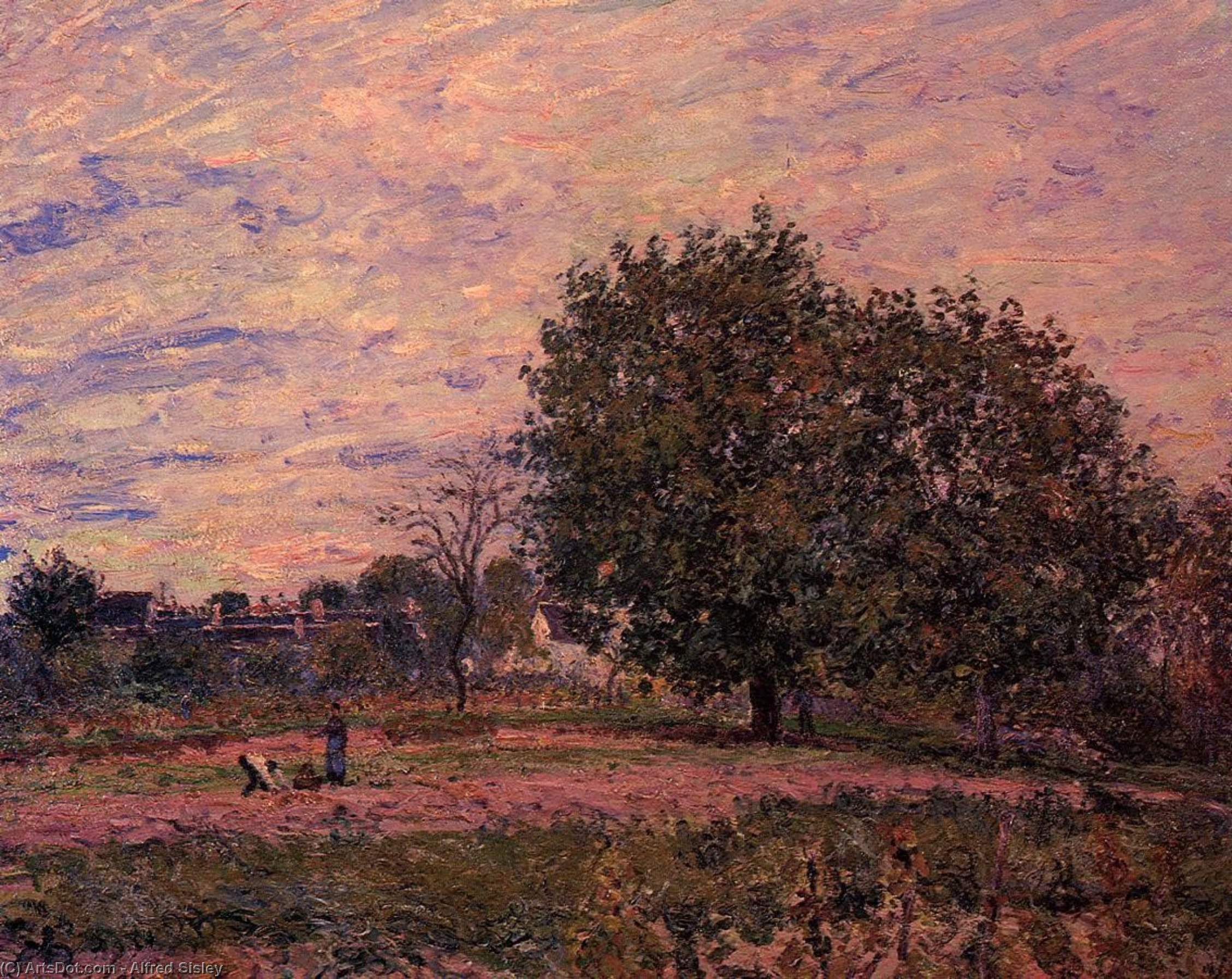 Walnut Trees, Sunset Early Days Of October — Alfrēd Sislē