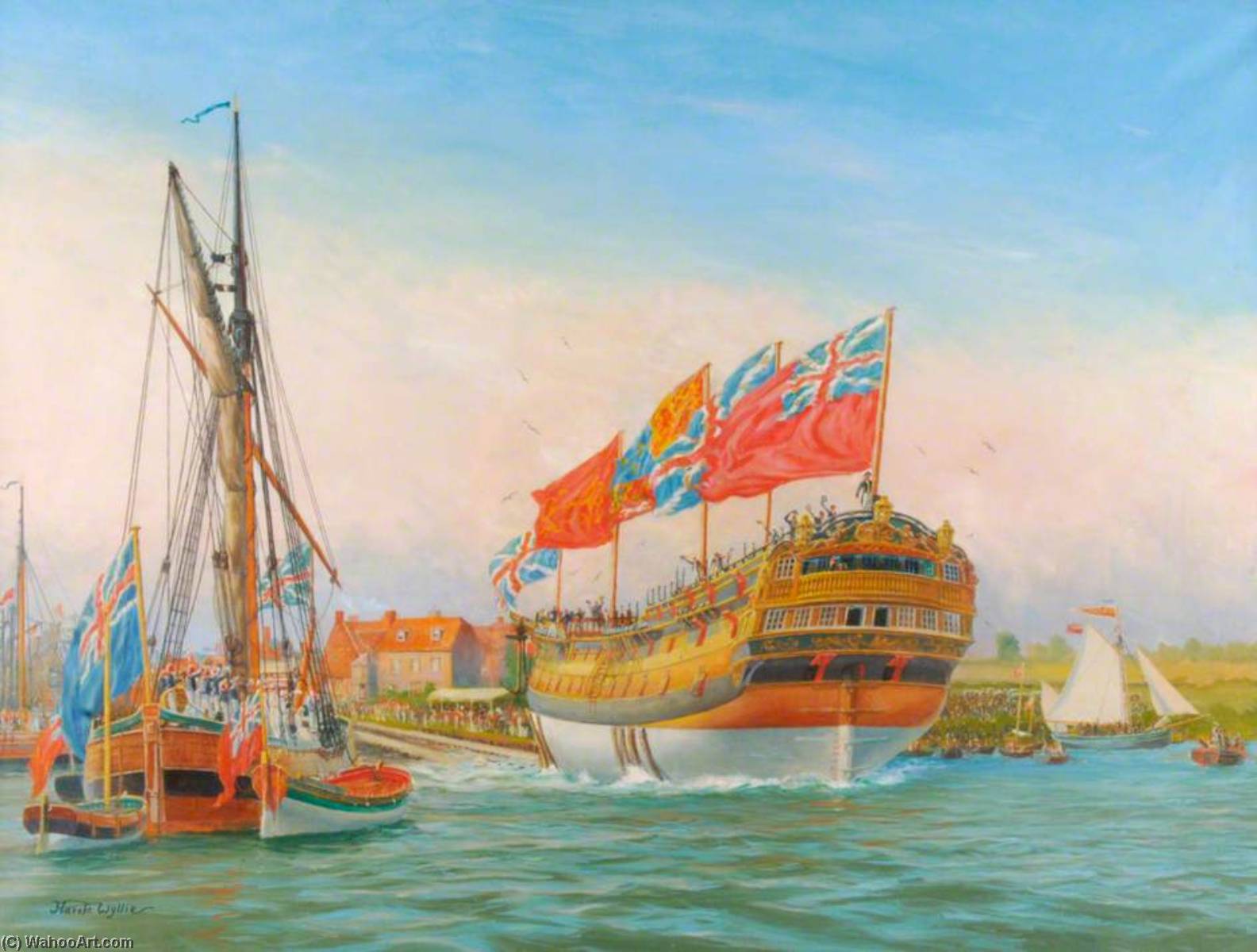 Launch Of The 'agamemnon', Buckler's Hard, 1781 — Harold Wyllie