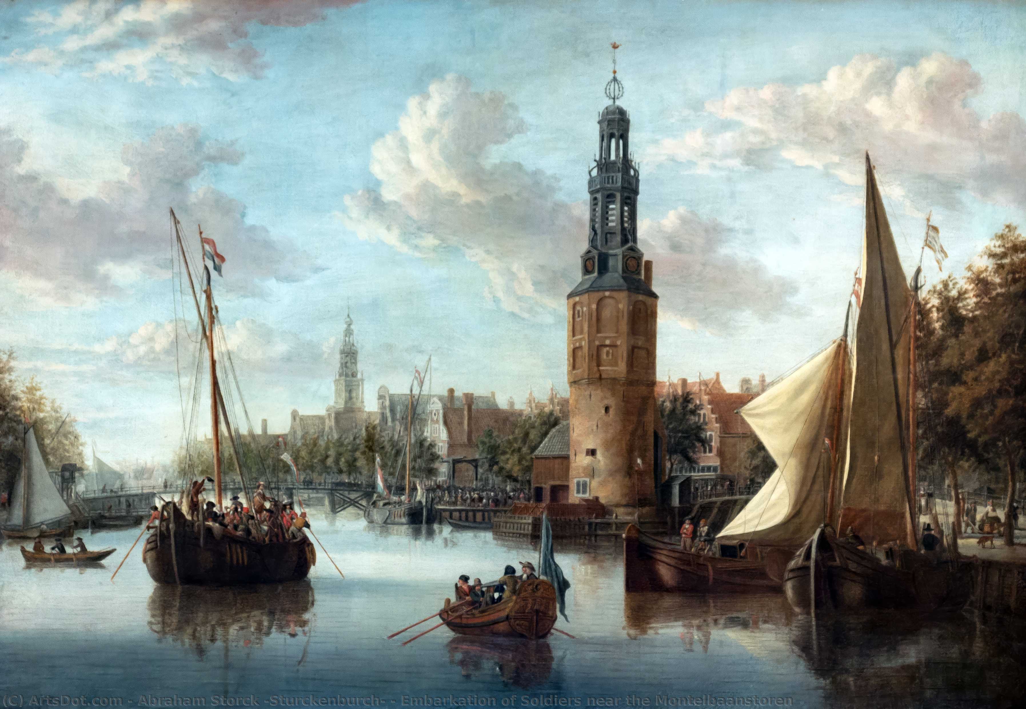 Embarkation Of Soldiers Near The Montelbaanstoren — Abraham Storck