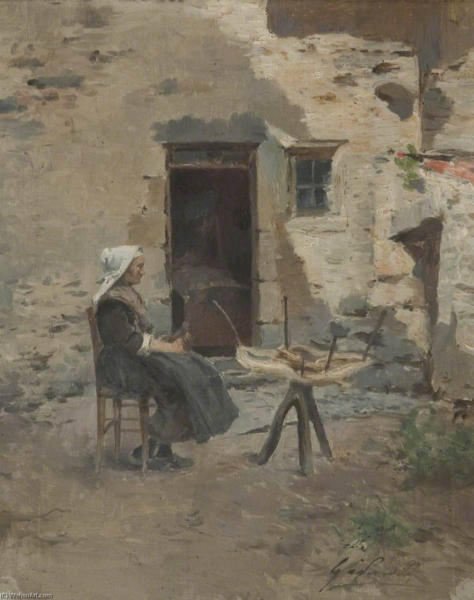 Woman At Spinning Wheel — Julien Gustave Gagliardini