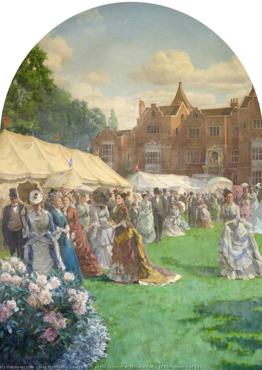 Garden Party In The Grounds Of Holland Park, 1870s (panel 3 Of 11) — Mao Wenbiao