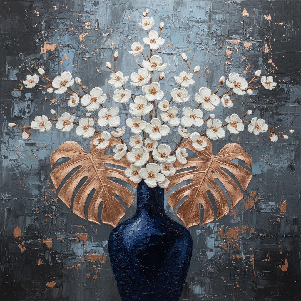 Monumental Radiance Of Sculptural White Petals Amidst Weathered Slate And Metallic Copper — David Moreau