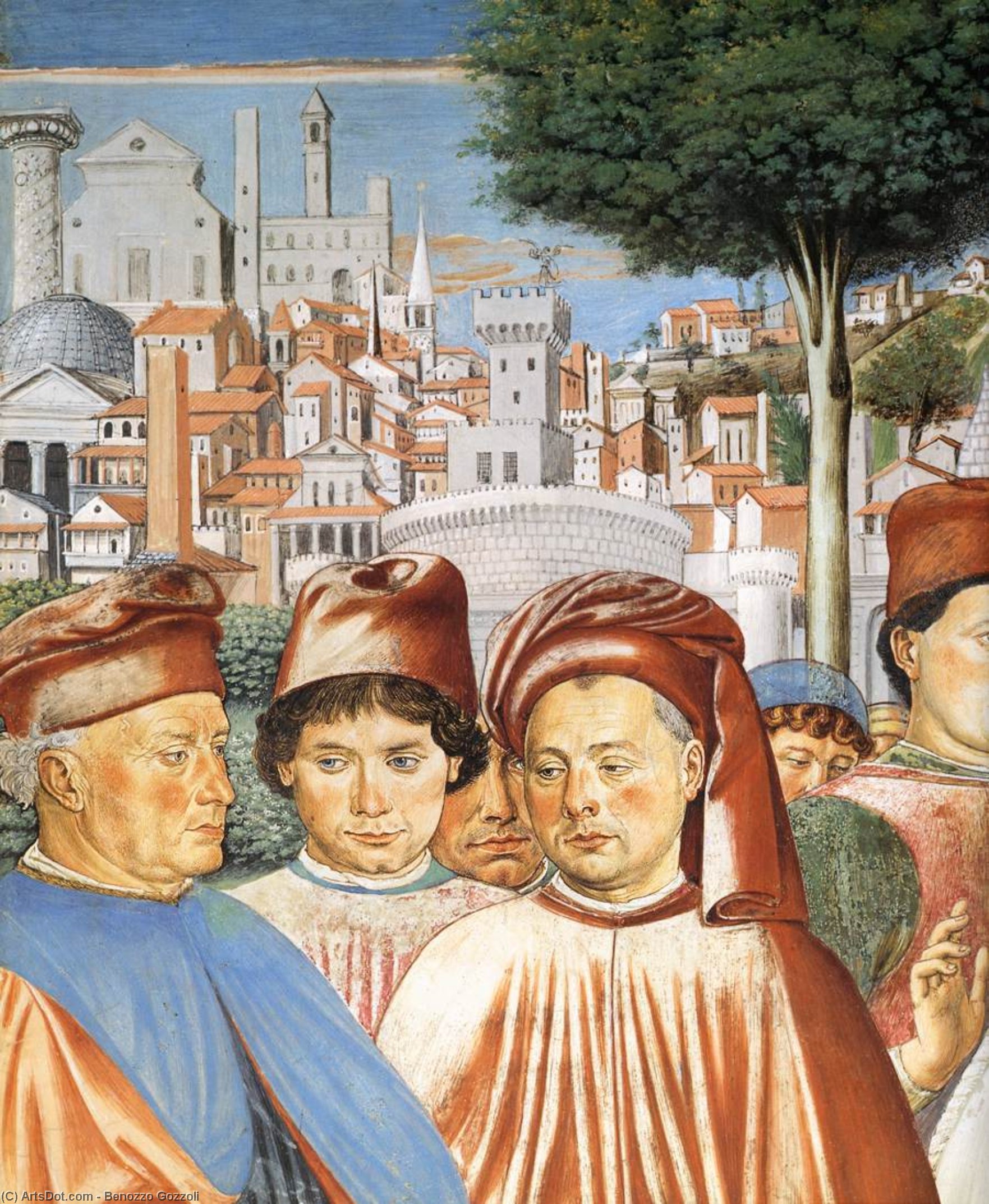 St Augustine Departing For Milan (detail) — Benozzo Gozzoli