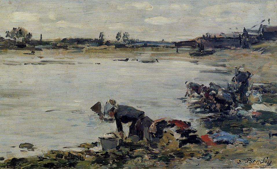 Laundresses On The Banks Of The Touques — Eugène Ludović Boudin