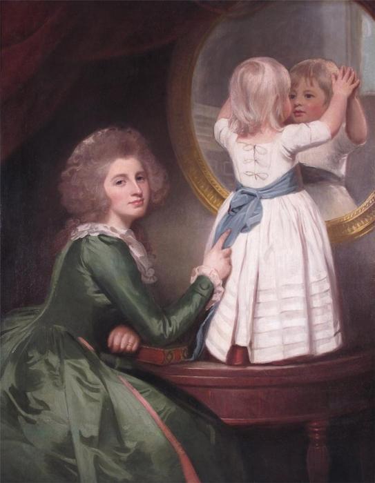 Portrait Of Anne Barbara Russell And Sir Henry Russell — George Romney