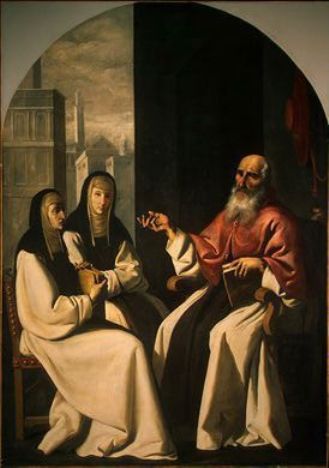 San Jerónimo Con Santa Paula Y San Eustaquio — Francisco De Zurbarán