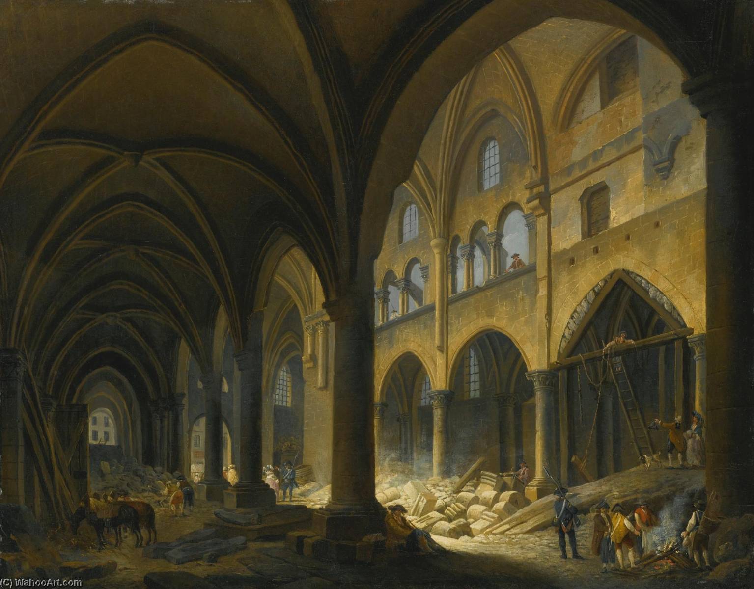 Demolition Of L'eglise Des Saints Innocents, Paris — Pierre Antoine Machy