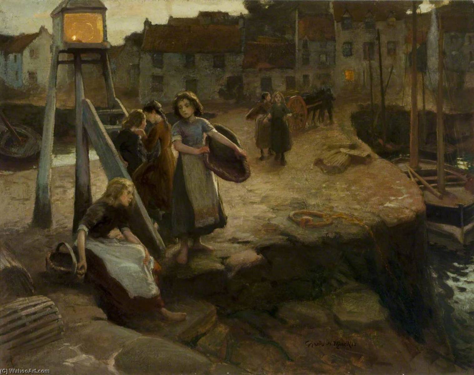 Fisher Girls Waiting For The Boats — Charles Hodge Mackie