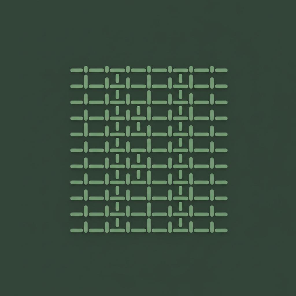 Serenes Salbeigeflecht: Eine Meditative Studie In Monochromer Geometrischer Harmonie — Laurent Vionnet