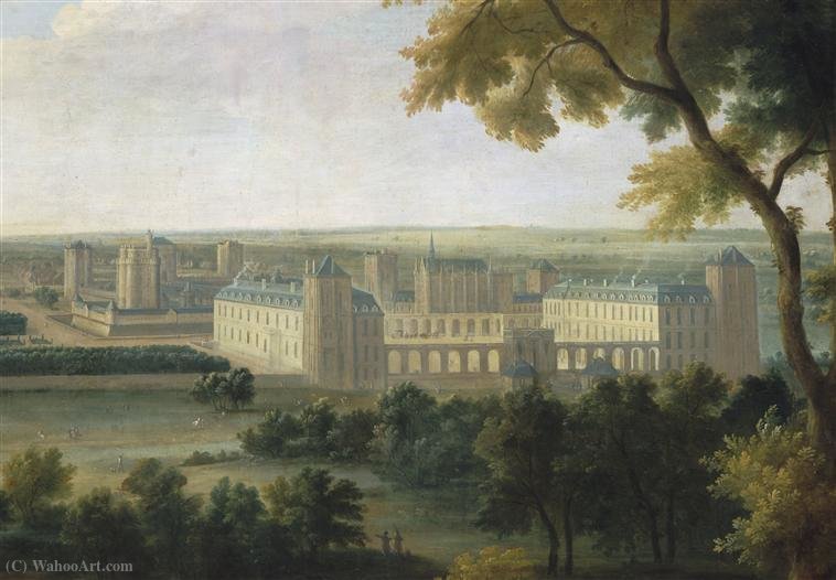 The Château De Vincennes On A Painting Titled With Le Prince De Conti À La Chasse En Vue Du Château De Vincennes — Jean Baptiste Martin
