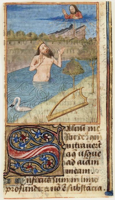 David In The River, Psalm 68, A Cut Sheet Breviary. — Robinet Testard
